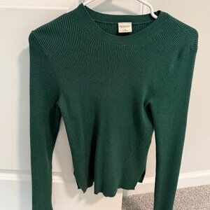 Abercrombie Green Ribbed Pullover Size Medium